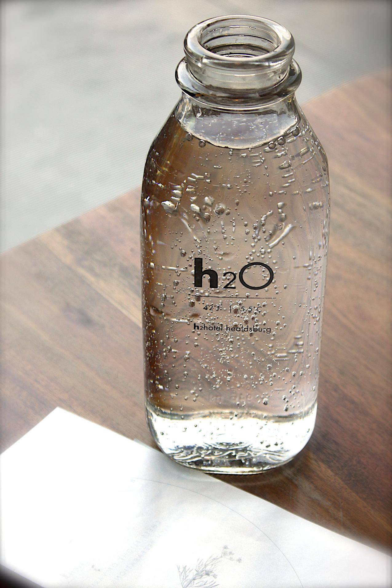 透明玻璃H2O瓶