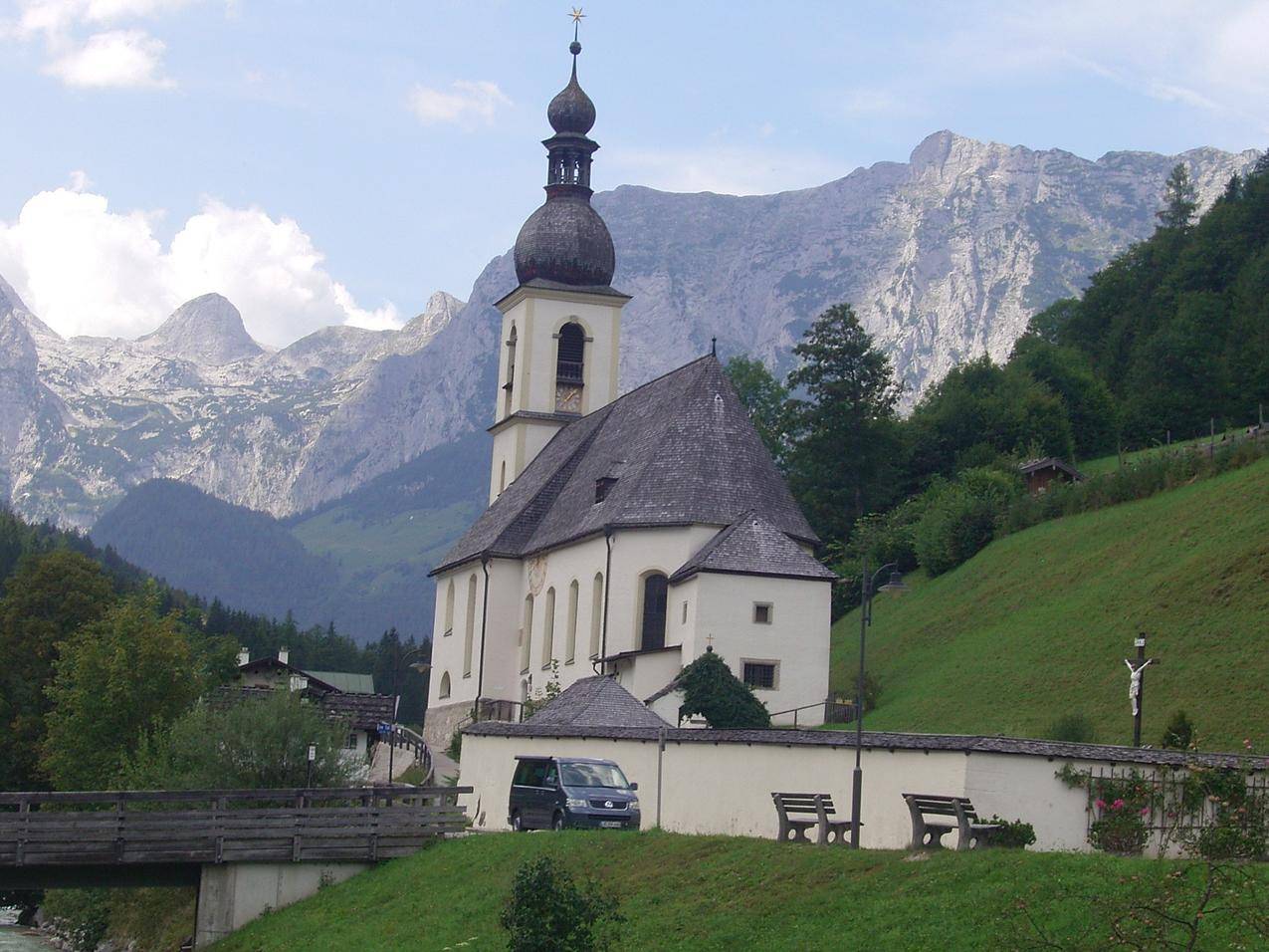 德国阿尔卑斯山拉姆绍小教堂