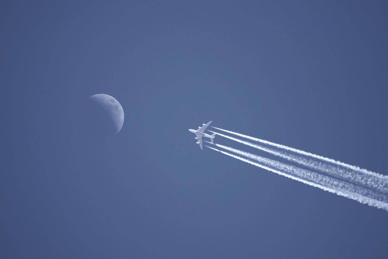 天空中的白色飞机