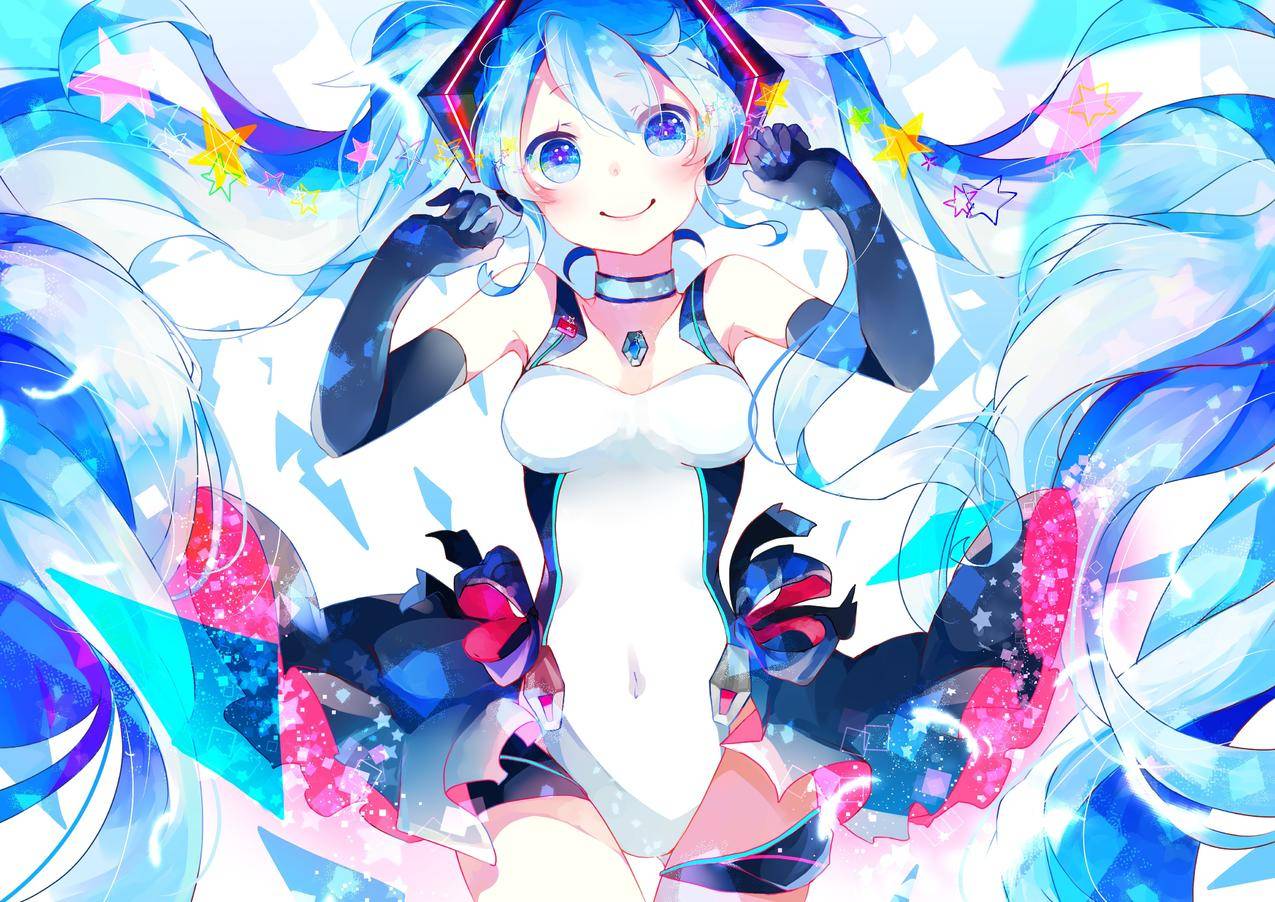 vocaloid星星女孩动漫艺术初音未来4k壁纸