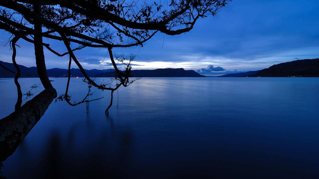 印度尼西亚,湖岸,4K风景壁纸