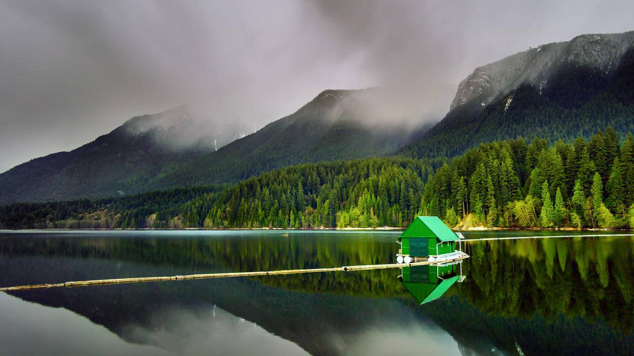 不列颠哥伦比亚省温哥华北部,Capilano湖4K风景壁纸