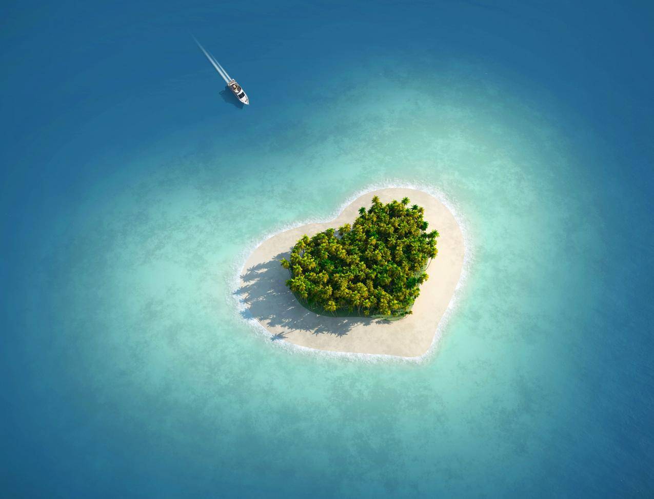 爱情岛,岛屿,爱心,心形小岛风景图片