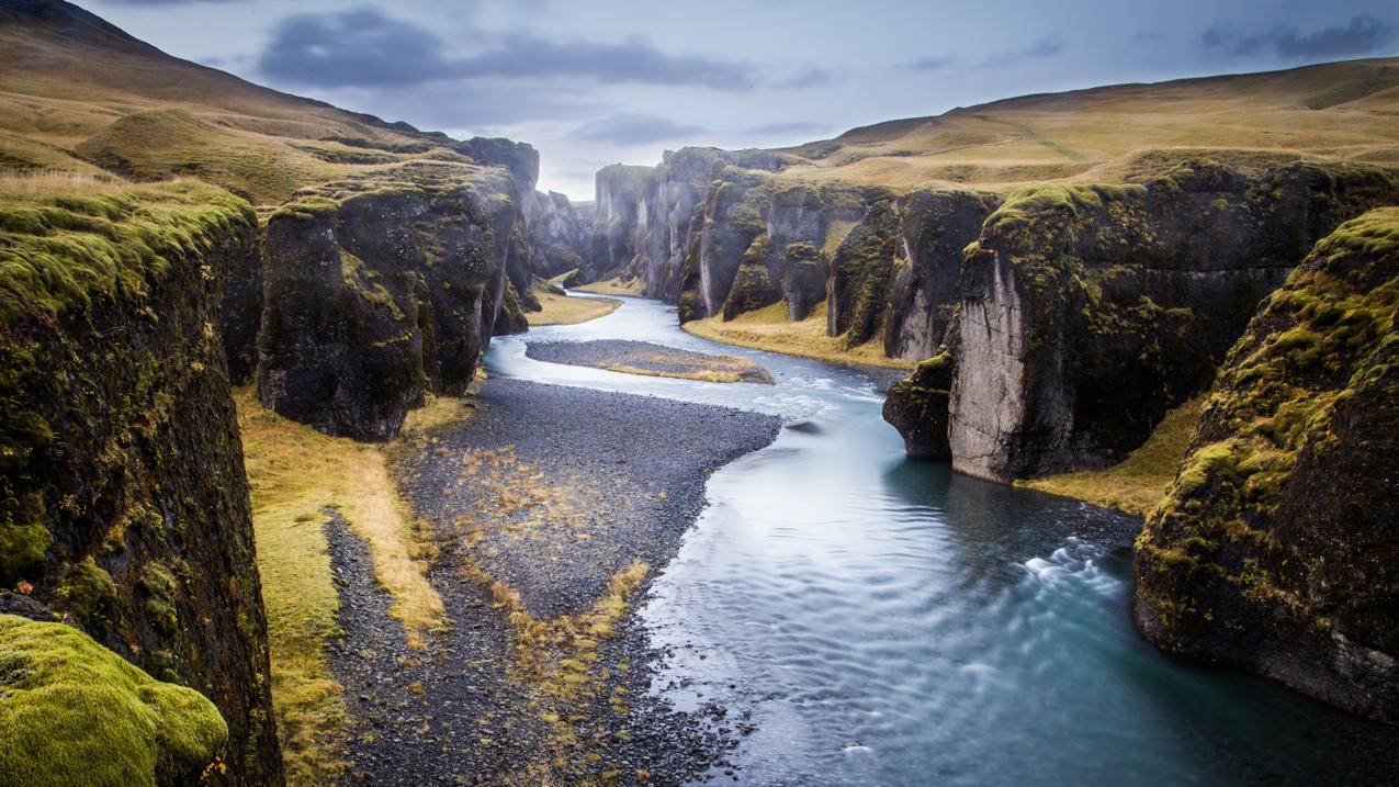冰岛,峡谷,河流,4K高清桌面壁纸