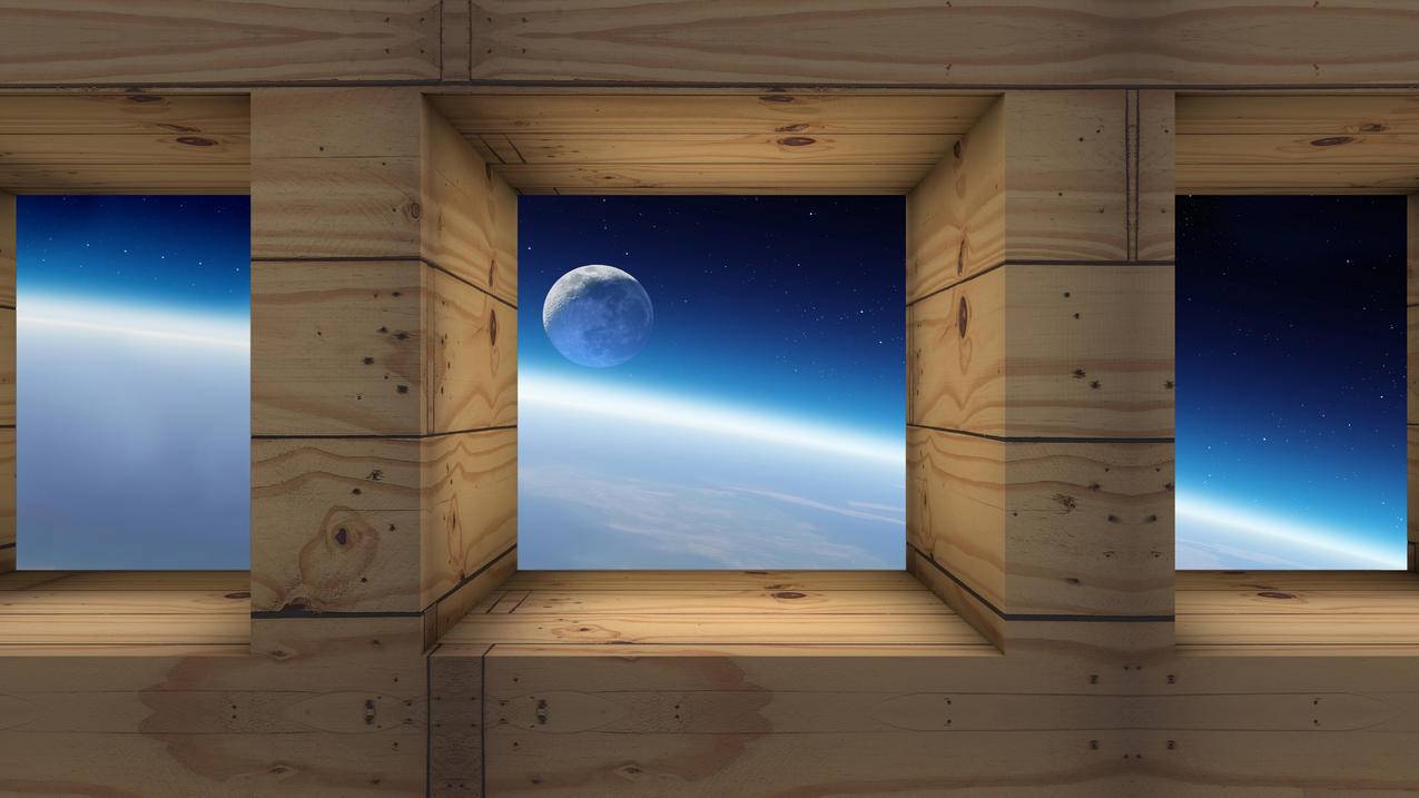 月球和地球视图,空间,5K壁纸
