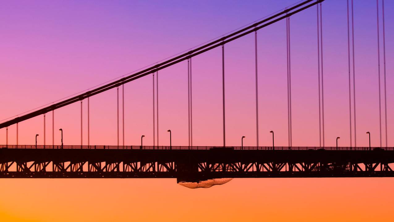 加利福尼亚州旧金山的鱼雷码头,日落风景壁纸