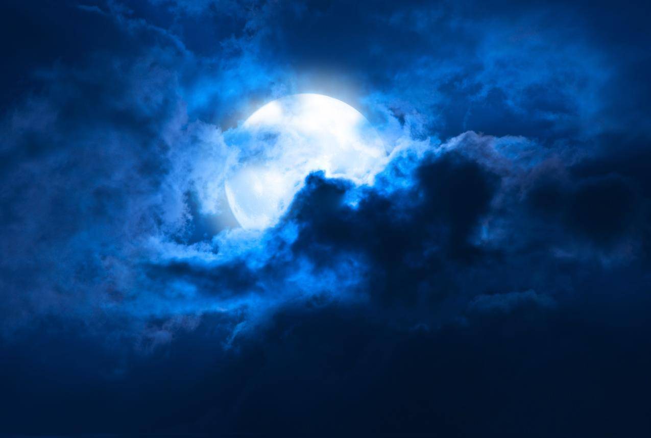 月亮,月光,夜间云,4K图片