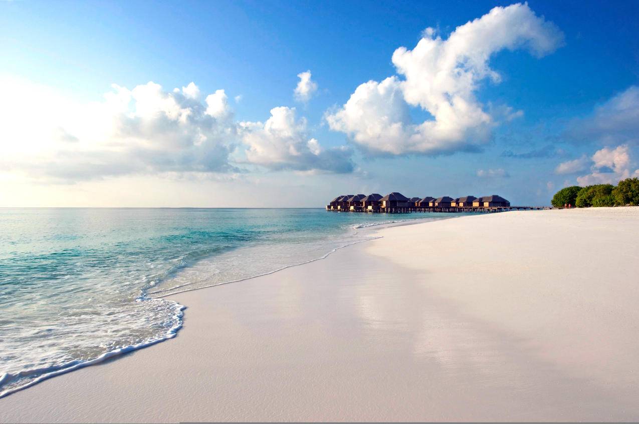 海洋,热带,海滩,马尔代夫风景4K壁纸