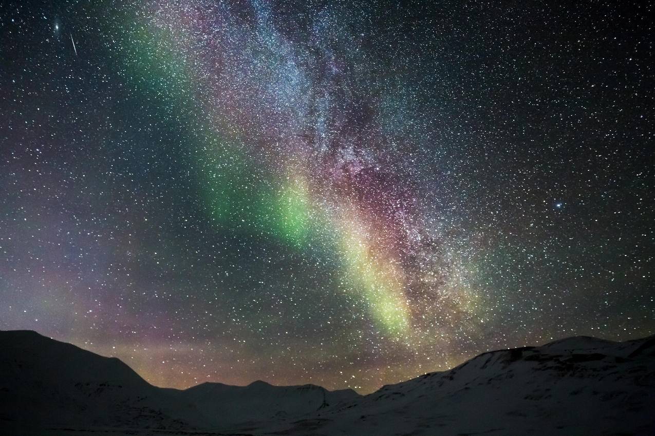 北极光,星星,奥罗拉,北半球极光,星空,4K风景图片壁纸