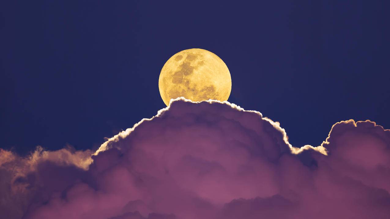 月亮,云,自然风景4K壁纸