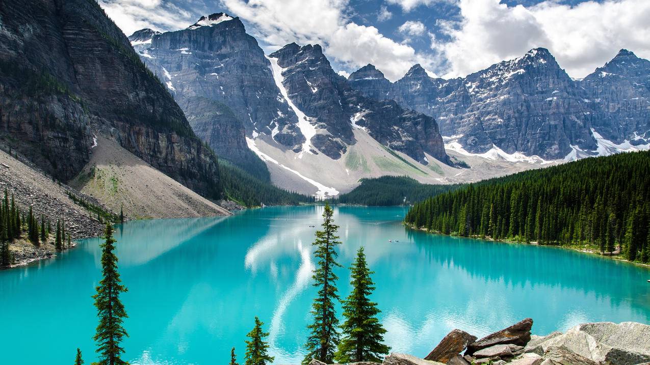 加拿大班夫国家公园,冰碛湖4K风景壁纸,3840x2160