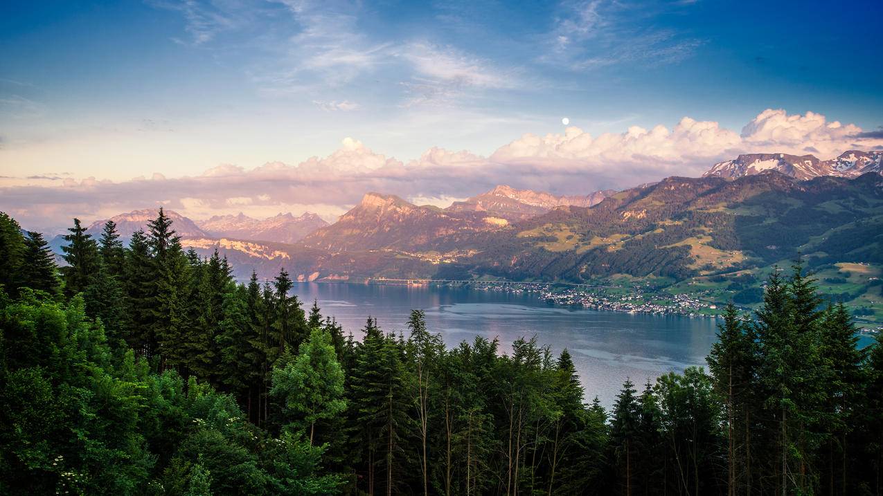 瑞士苏黎世湖4K风景壁纸