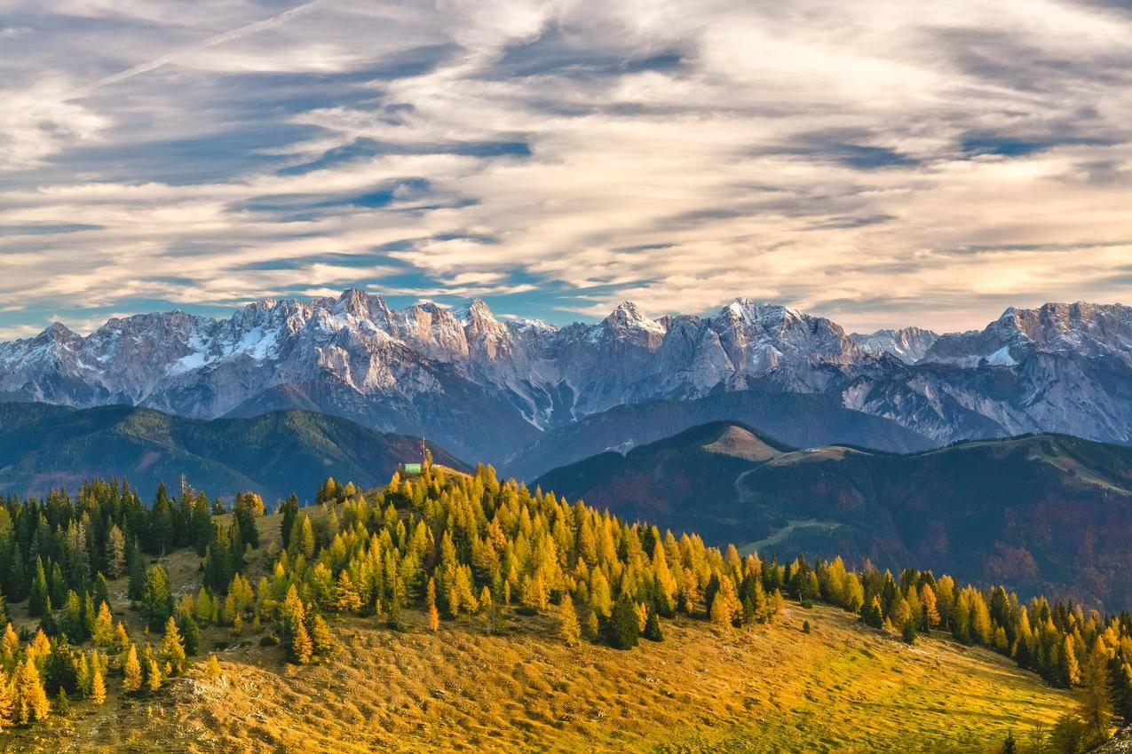 奥地利,阿尔卑斯山,高山,秋季,风景4K壁纸