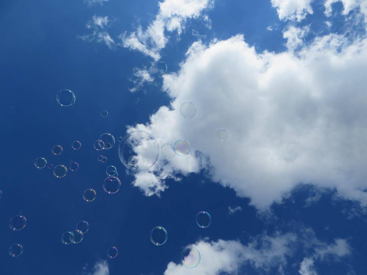蓝色天空,云,泡沫,4K壁纸