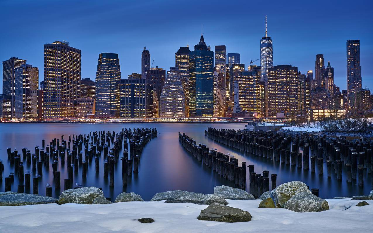 美国纽约夜景4K风景壁纸