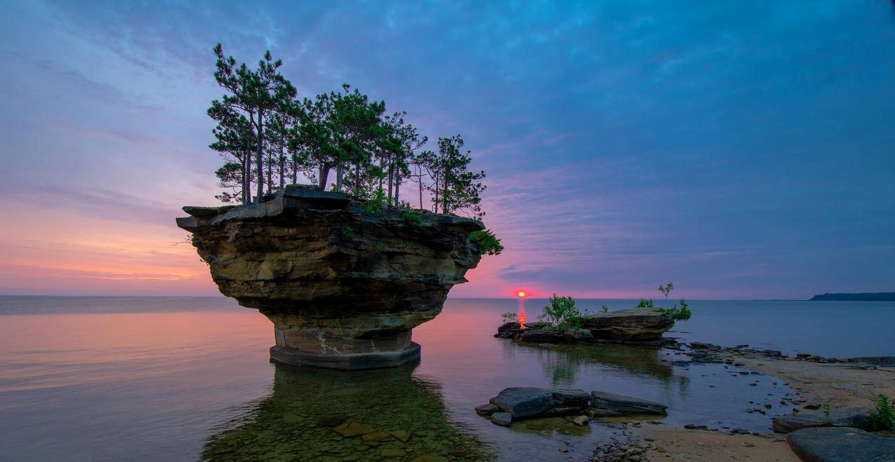 美国密歇根州休伦湖4K风景图片