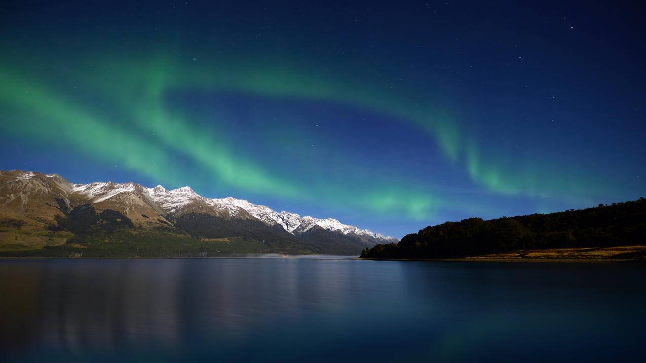 新西兰瓦卡蒂普湖,黎明,星空,3840x2160,4K风景壁纸