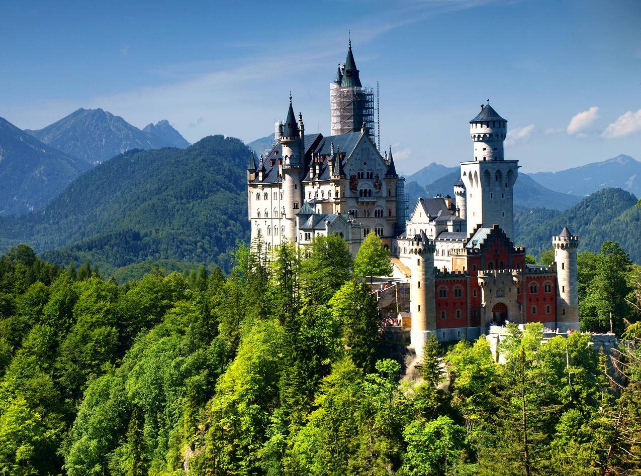 新天鹅堡,城堡,巴伐利亚,4K风景图片壁纸