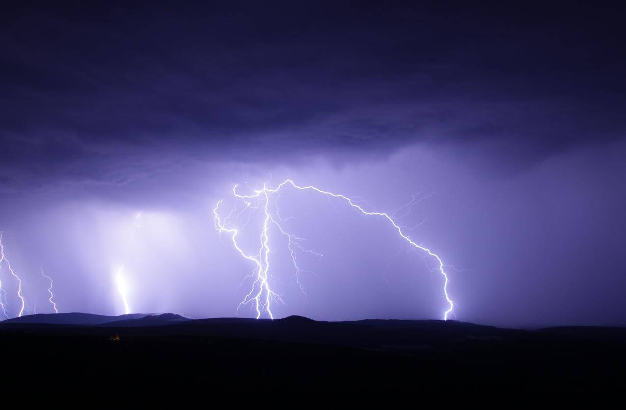 闪光,雷暴,天空,黑夜,天气,闪电4K风景壁纸