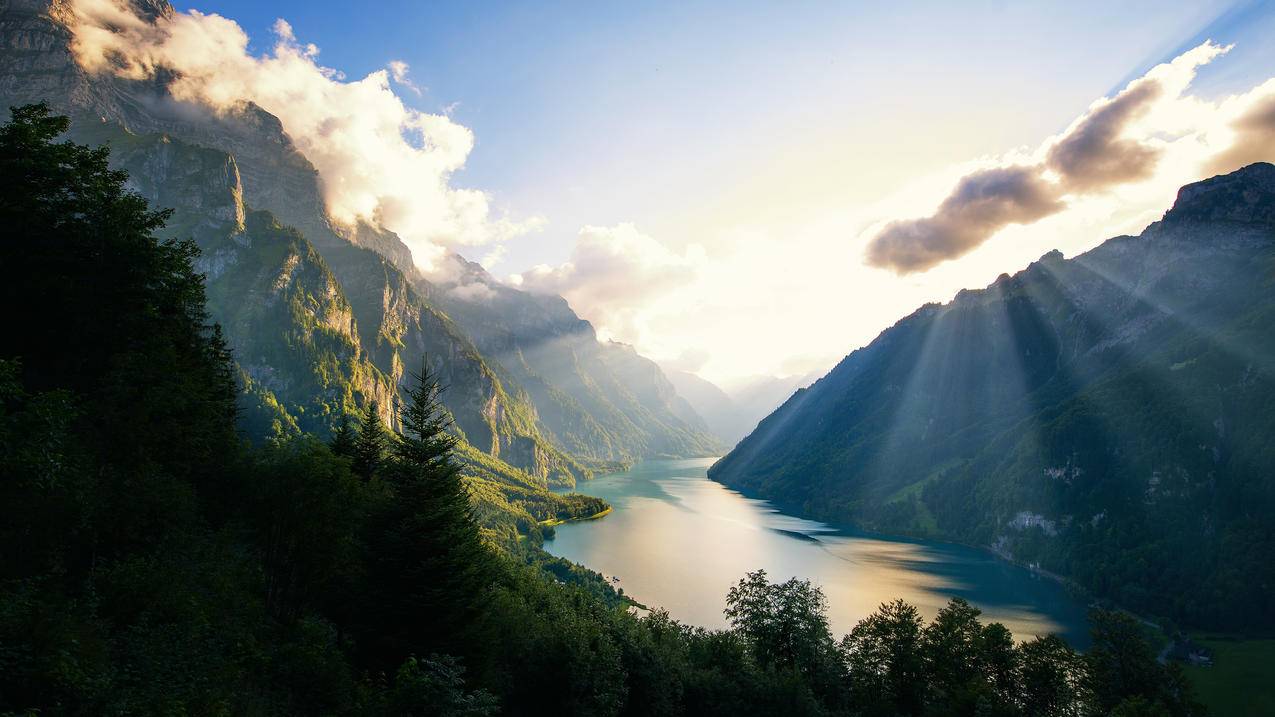 瑞士,天然湖泊,4K风景壁纸