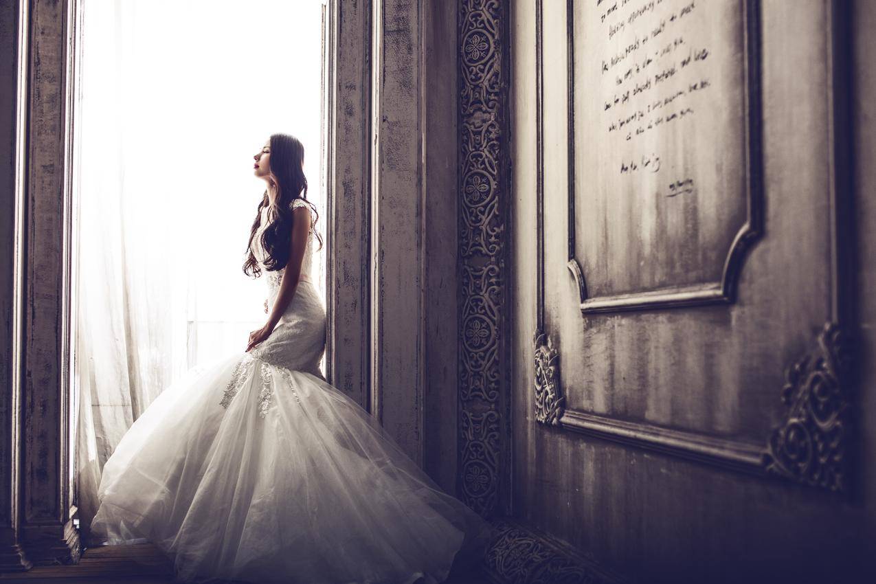 婚纱,城堡,新娘,5K美女壁纸