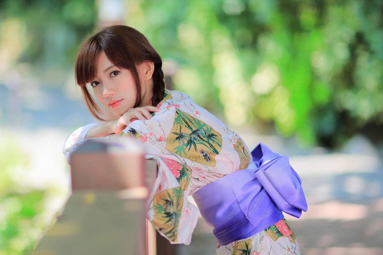 夏天,日本和服,模特,4K美女壁纸