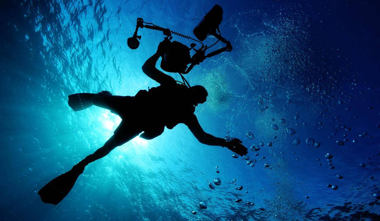 海洋,光,水下,相机,跳水,游泳,探索,4K壁纸