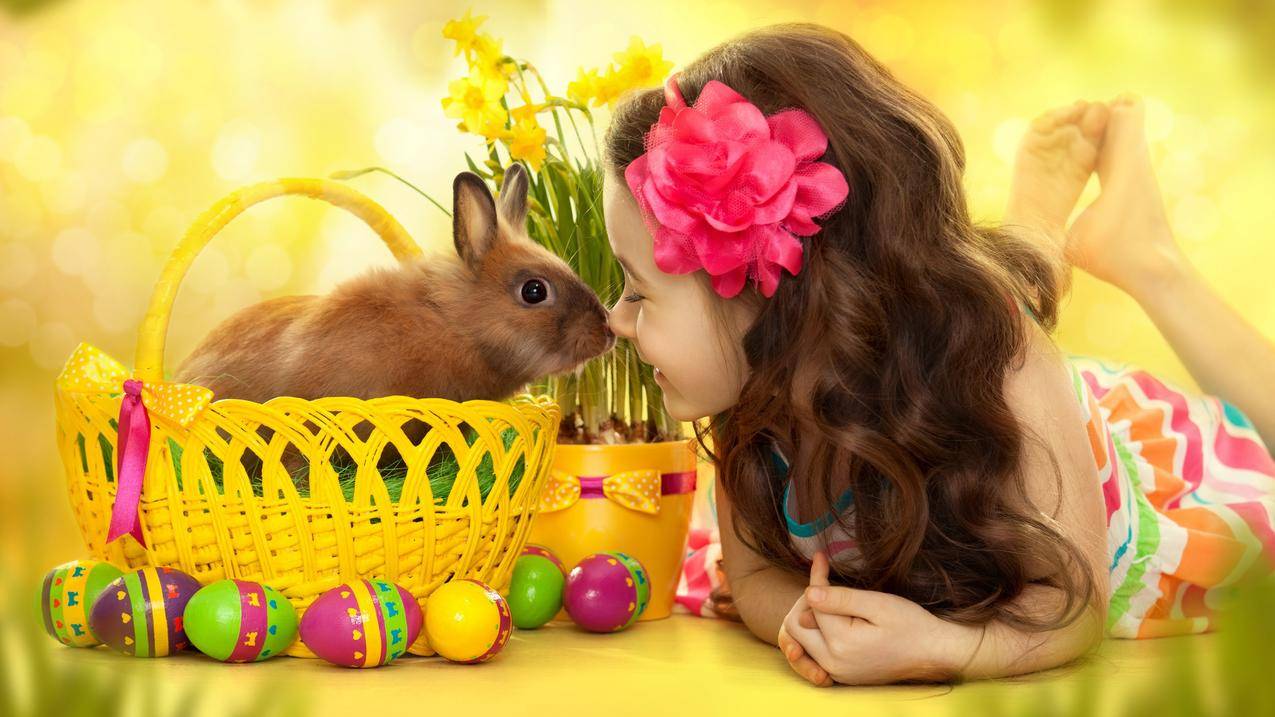 小女孩和兔子,彩蛋,4K壁纸