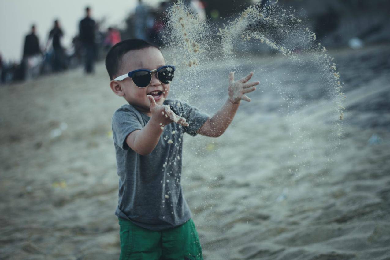 海滩,男孩,儿童,乐趣,快乐,孩子,5K图片