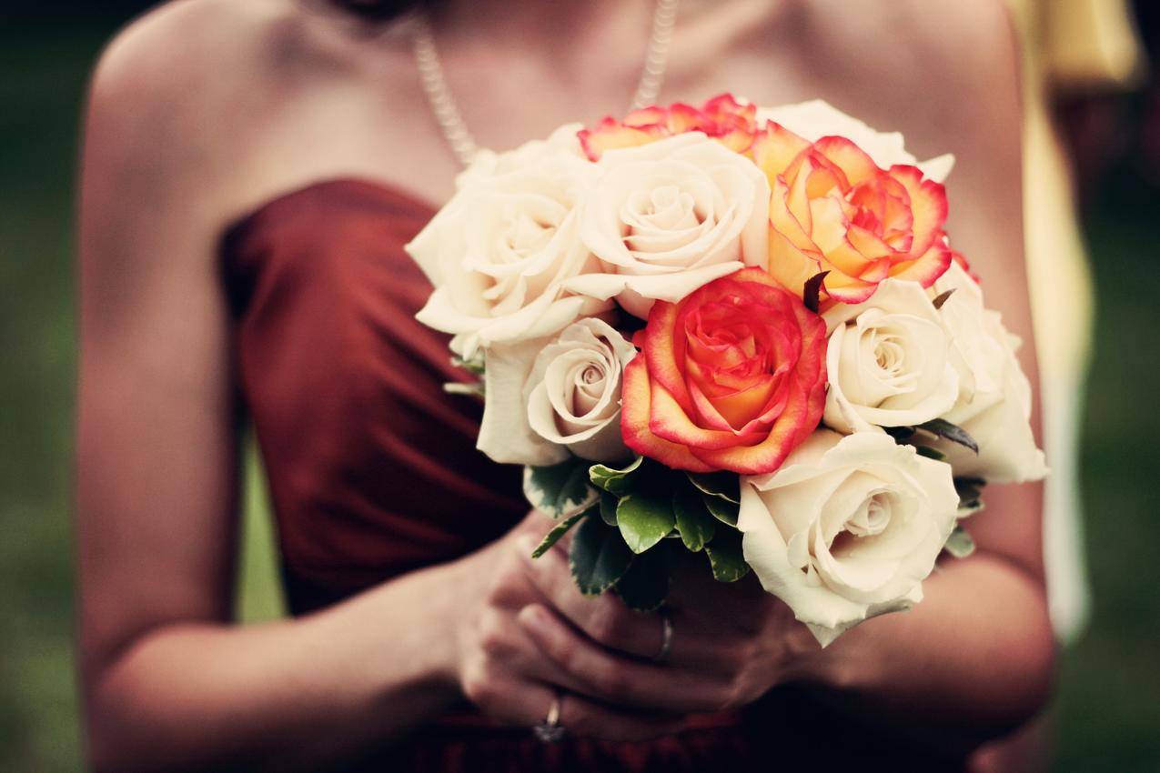 花束,束鲜花,玫瑰,伴娘,婚礼,女子,4K图片