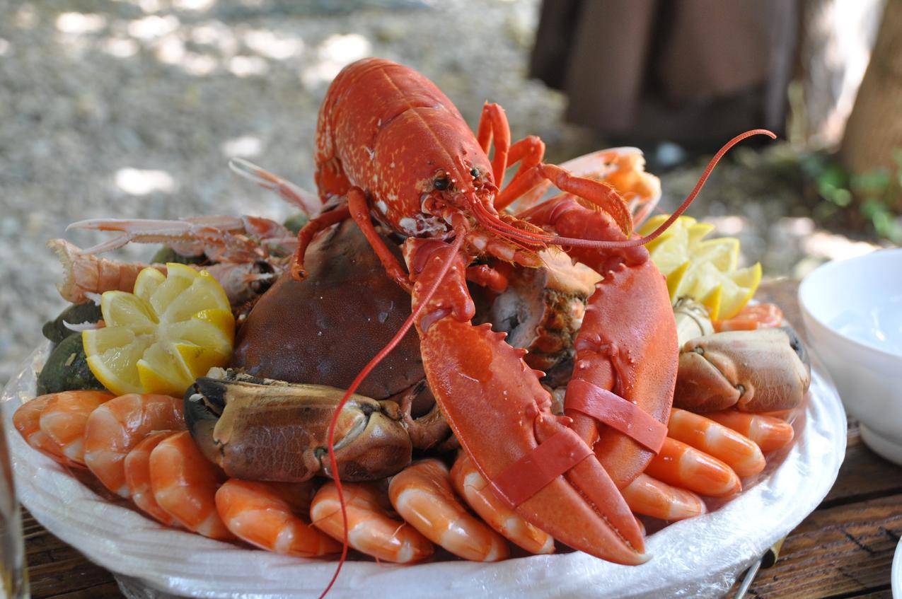 海鲜拼盘,海鲜,龙虾,油渣虾,4K美食图片