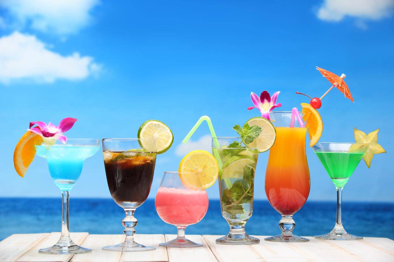 夏季,大海,鸡尾酒,水果,5k图片