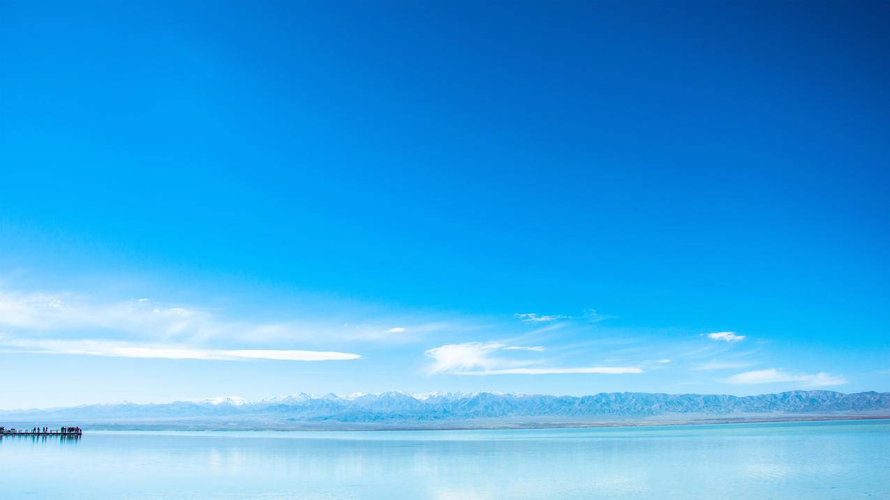 青海湖,蓝天,白云,风景,4k高清壁纸