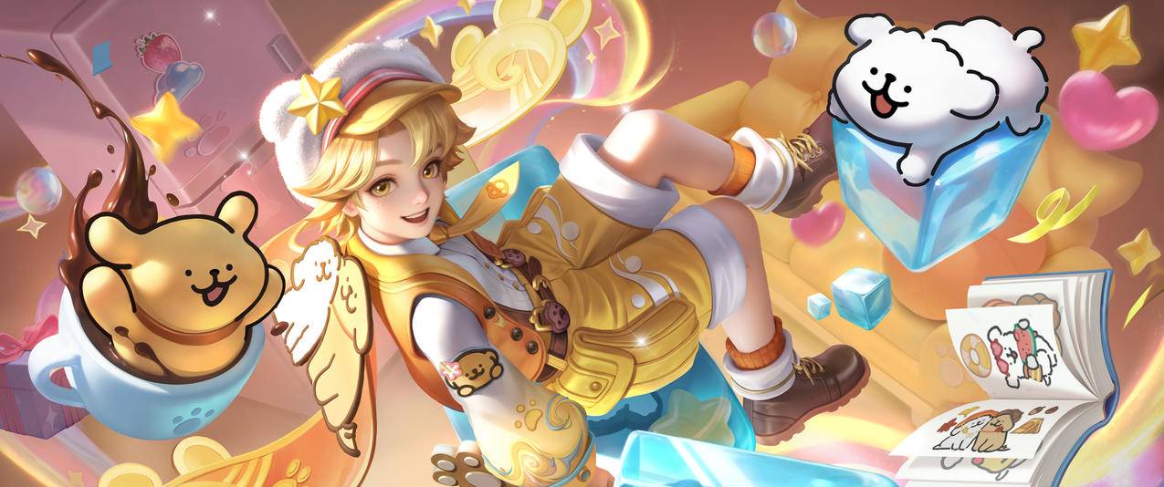 桑启 线条小狗 王者荣耀3440x1440带鱼屏游戏壁纸