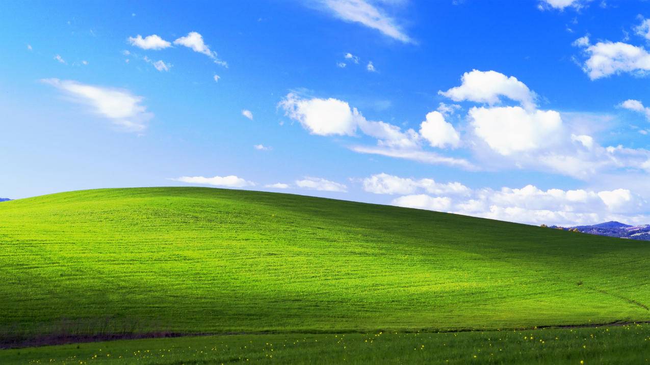 蓝天白云,绿草地,4k风景高清壁纸