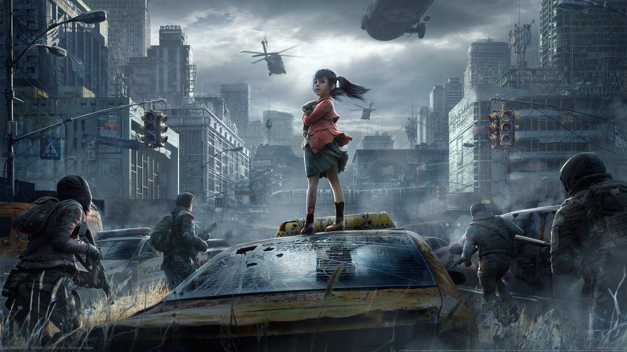《LifeAfter-明日之后》女孩站在车顶,4K游戏高清壁纸