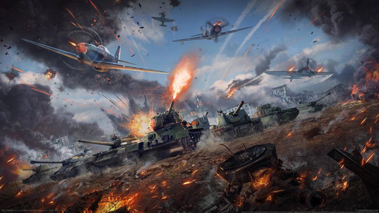 《战争雷霆-war,thunder》坦克,飞机,战争,4K高清壁纸