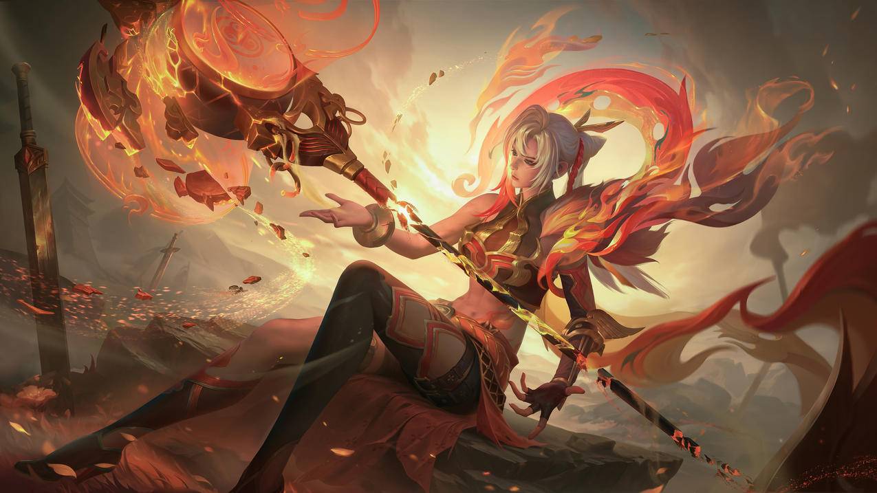 王者荣耀 钟无艳戍鼓铭心 4K超清 游戏壁纸