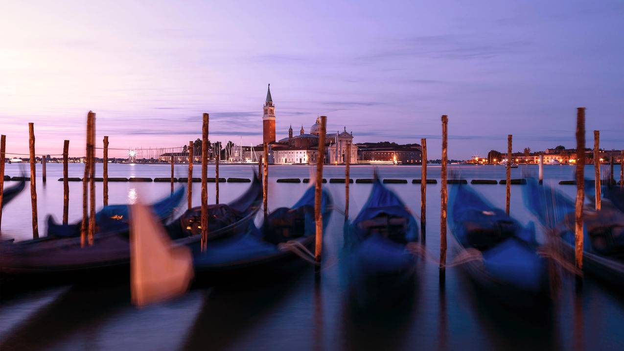 意大利威尼斯贡多拉船,4k风景高清图片
