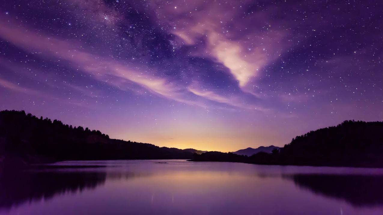晚上,星空,湖水,4k风景壁纸3840x2160