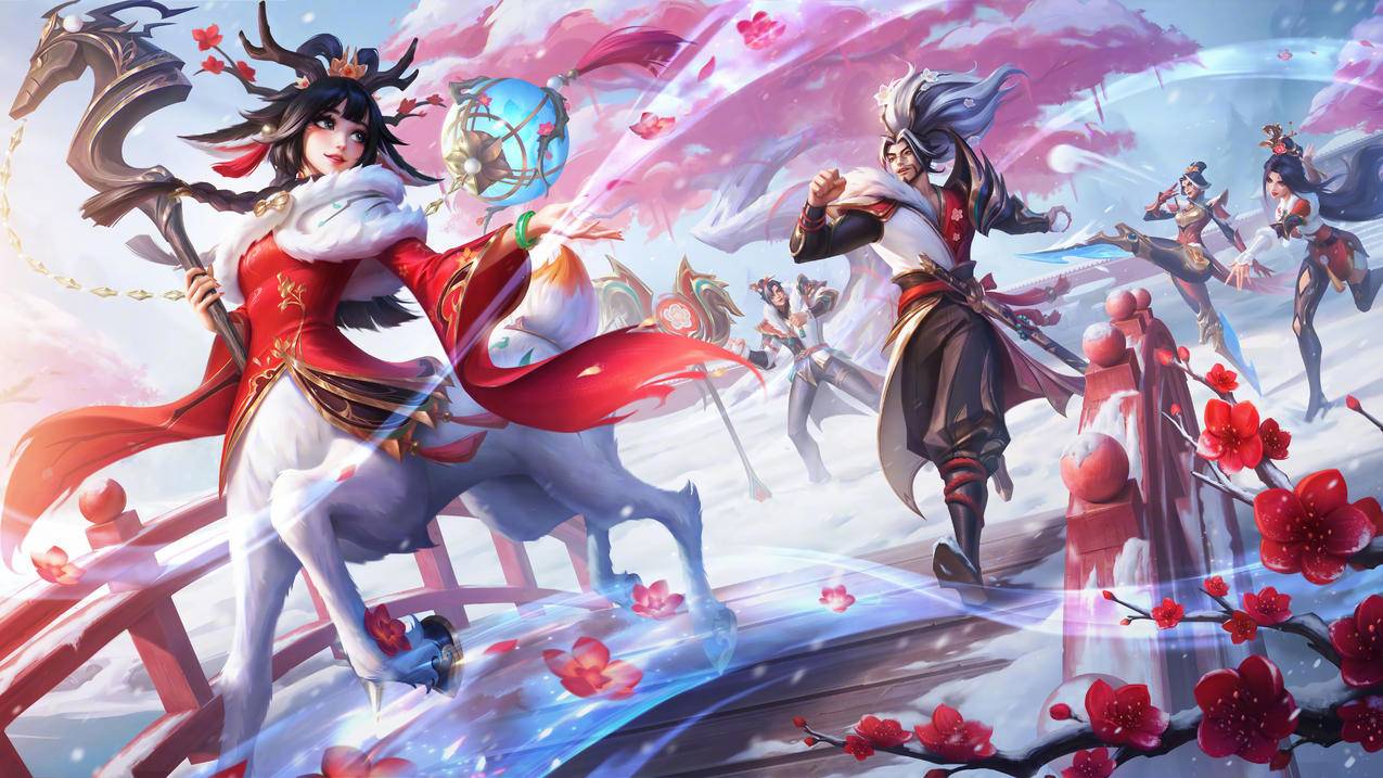英雄联盟LOL踏雪寻梅马年皮肤8k高清电脑壁纸7680x4320