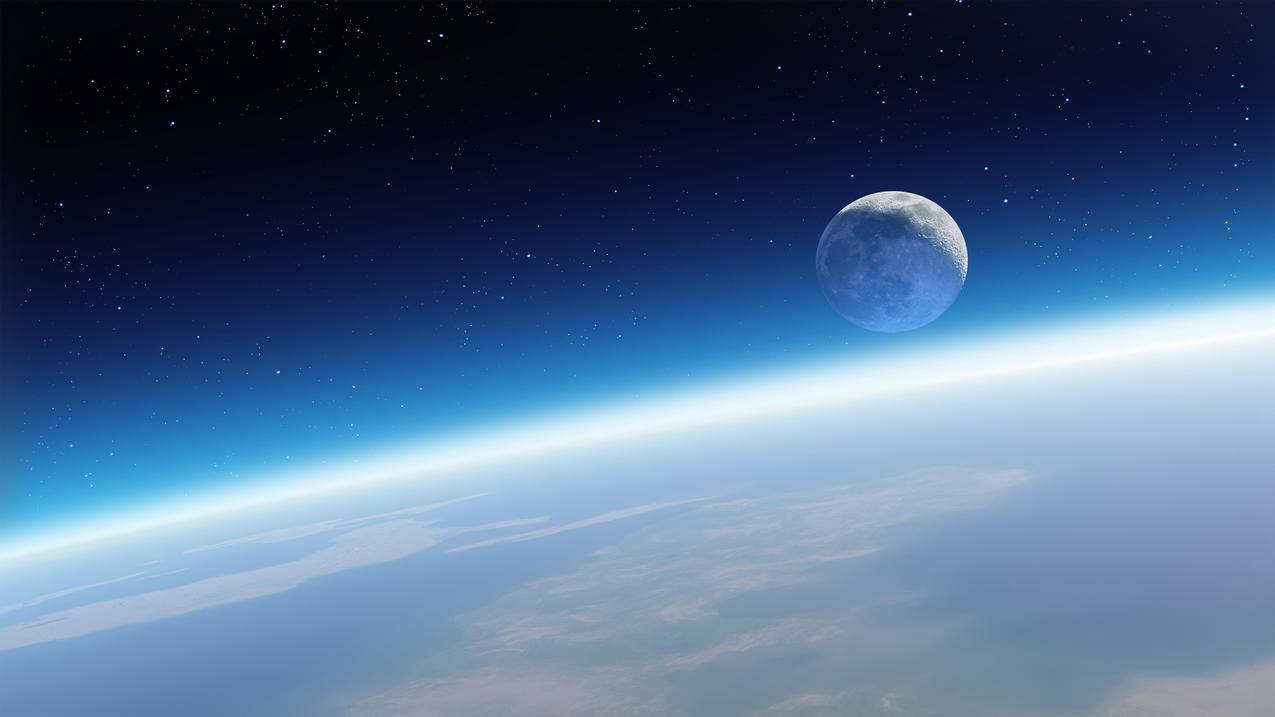 地球和月亮,4k风景高清壁纸