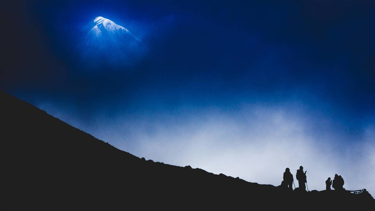 山景,山顶,云,雾,尼泊尔,喜马拉雅山,4K风景高清壁纸
