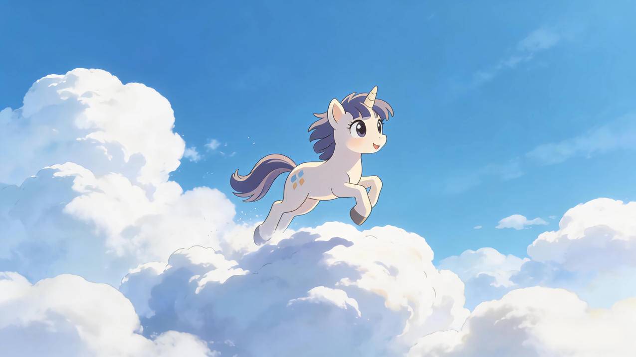 在云上奔跑的小马4k壁纸