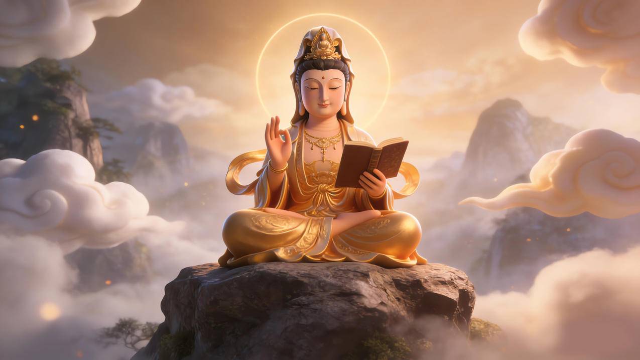 观音盘腿坐图片4k壁纸