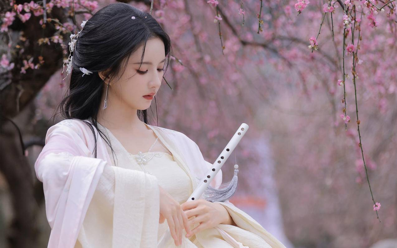 刘些宁 古风美女 樱花 车机高清桌面壁纸3K