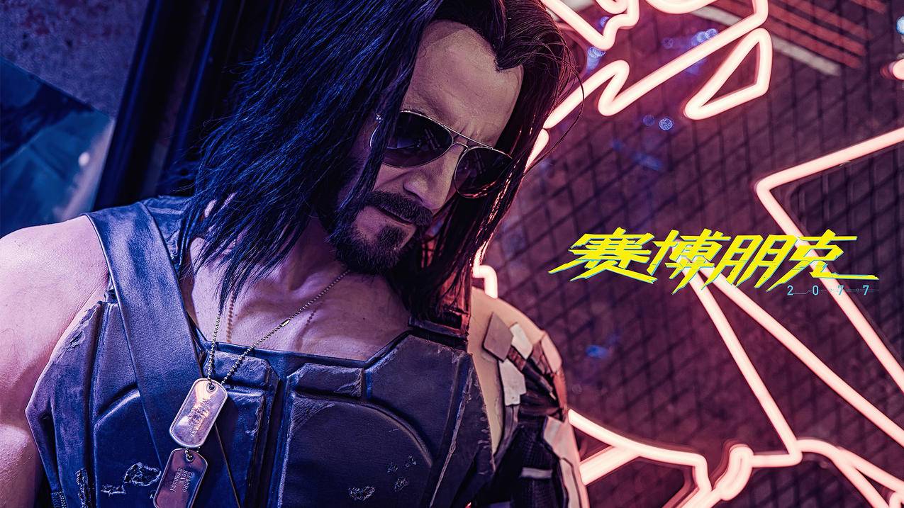 《赛博朋克2077-cyberpunk,2077》长发男人,4K高清壁纸