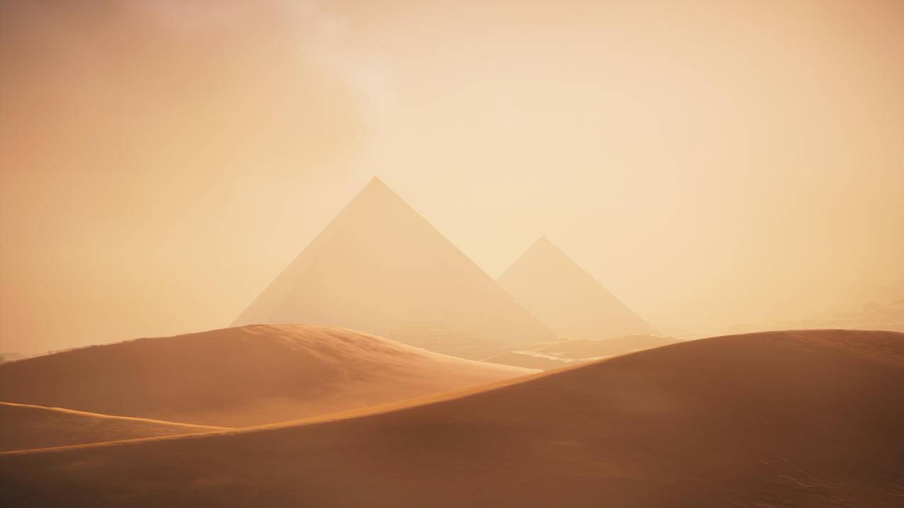 沙漠,金字塔,简约,风景,4k高清壁纸