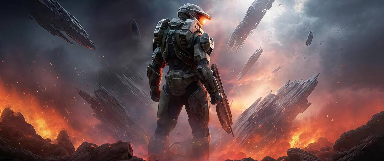 《士官长 Master Chief Halo》3440x1440带鱼屏壁纸免费