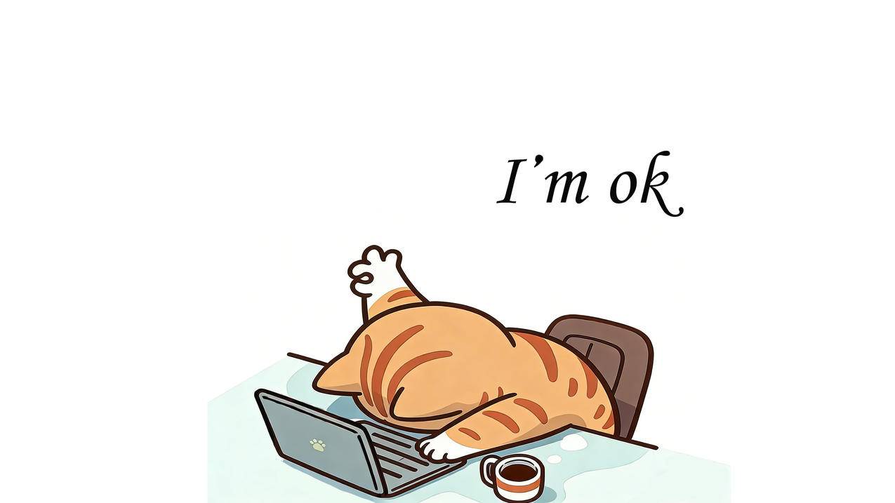 打工人 猫咪 办公 4k桌面